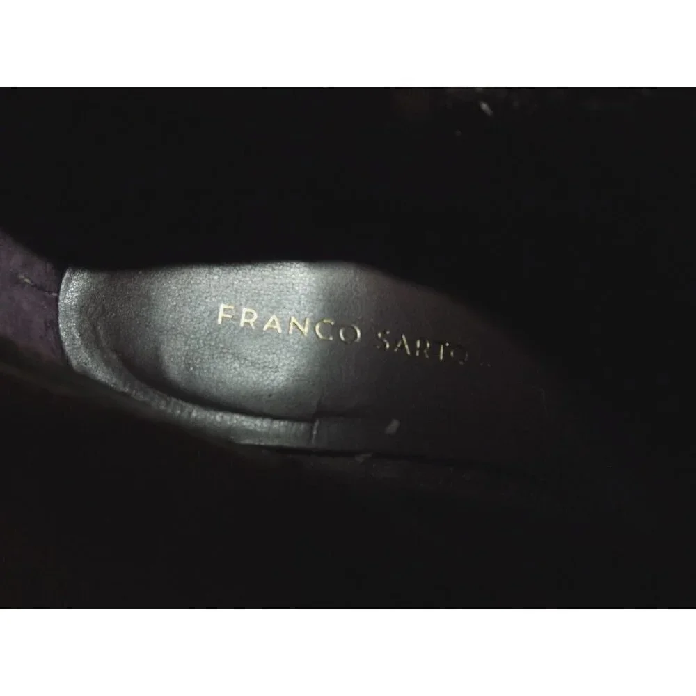 Franco Sarto Monument Burgundy Suede Slip On Buckle Ankle Boots Size 9M